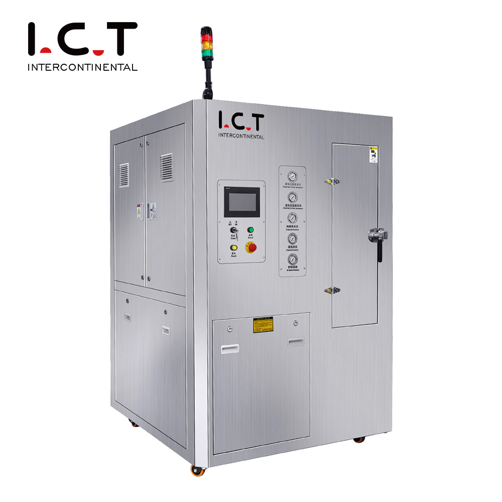 ICT-800 |Machine de nettoyage pneumatique de pochoir de carte PCB